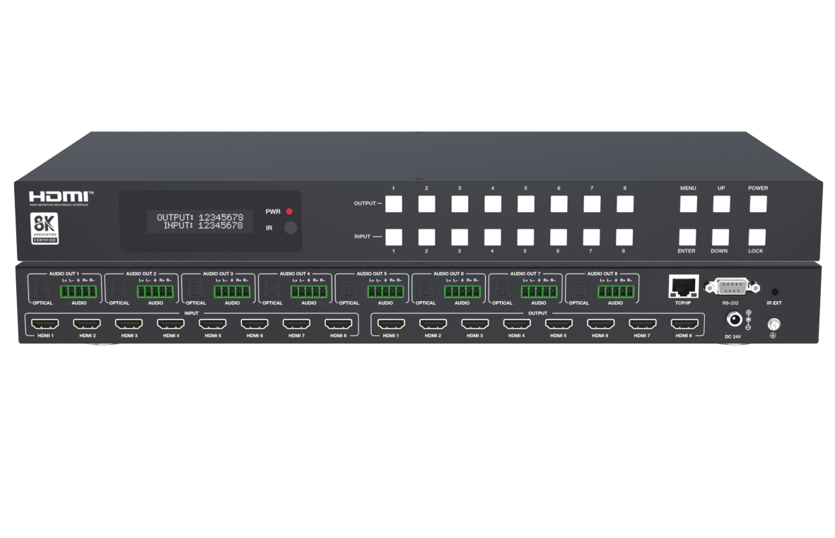 2024 new 8k 48gbps 4x4 8x8 hdmi2.1 hdcp2.3 hdmi matrix