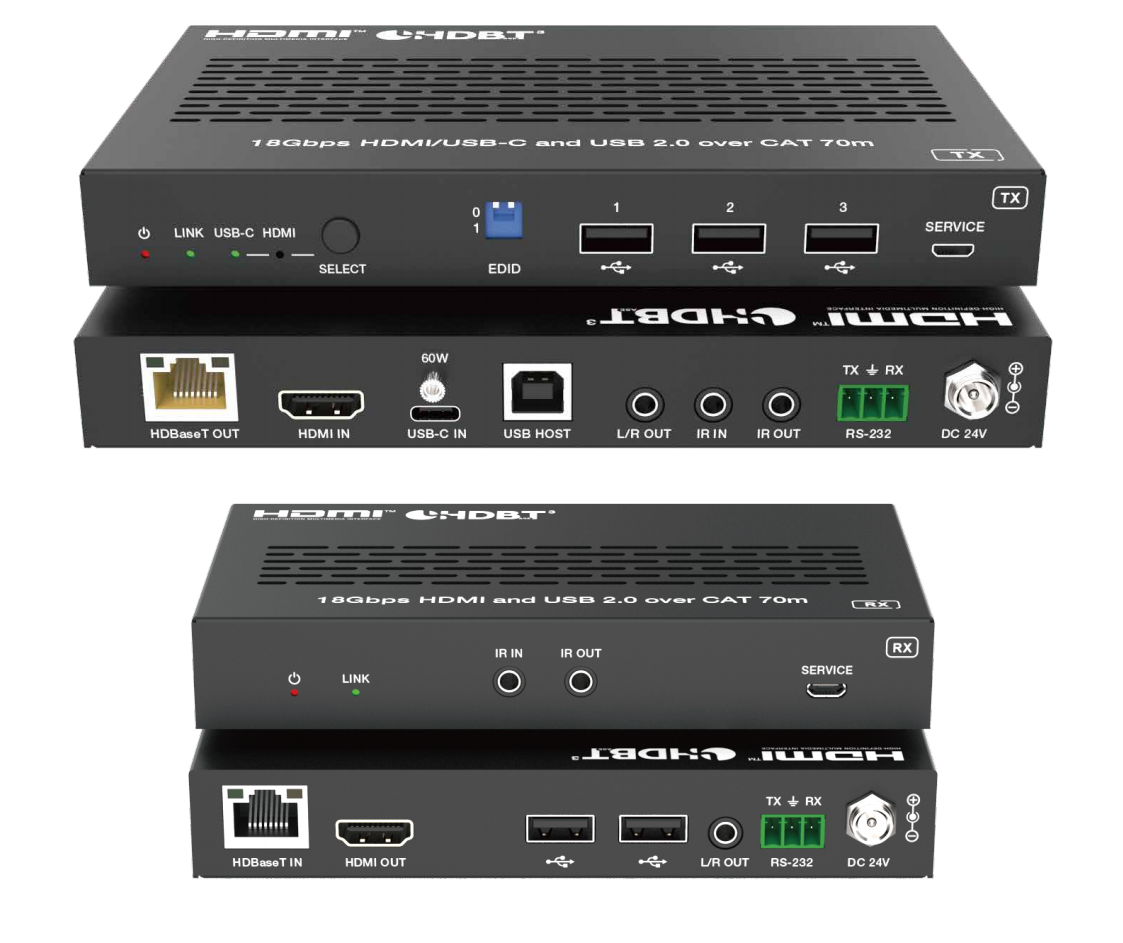 4k@60hz 4:4:4 hdbaset 3.0 kvm extender over a single cat6/6a cable 40m 70m (复制)