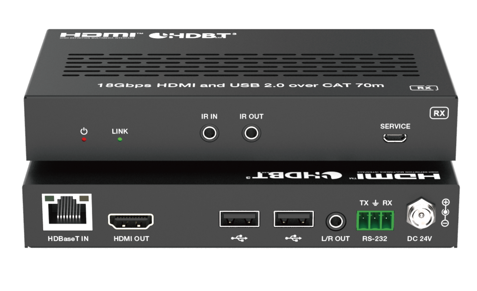 4k@60hz 4:4:4 hdbaset 3.0 kvm extender over a single cat6/6a cable 40m 70m (复制)
