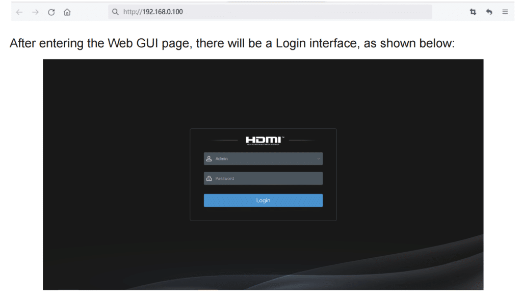 web gui interface