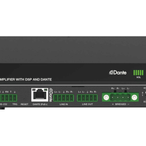 dante 2ch 30w class d amplifier with dsp and poe+