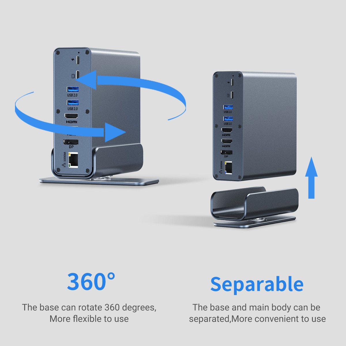4k60 usb c docking station with dual hdmi,dp,usb