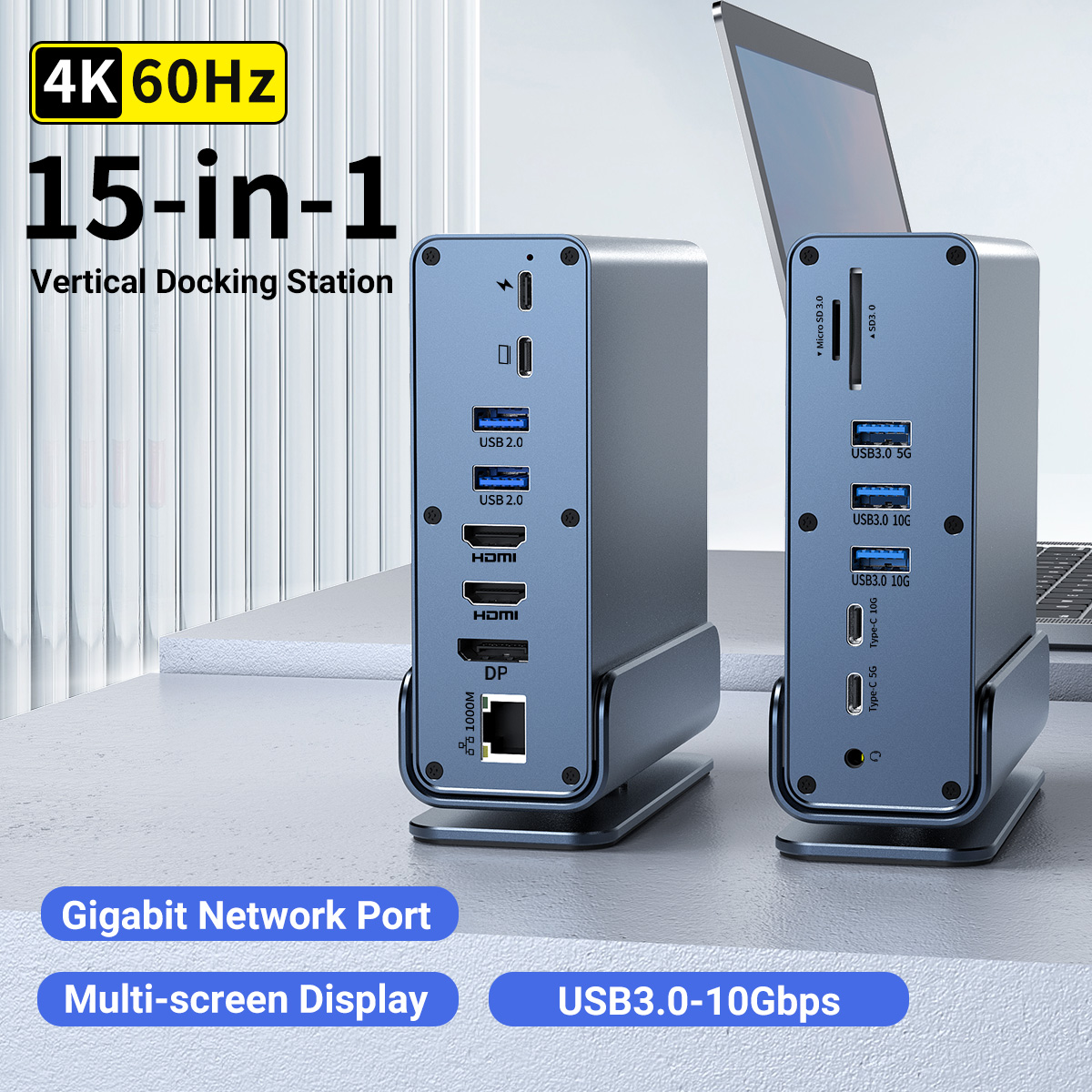 4k60 usb c docking station with dual hdmi,dp,usb