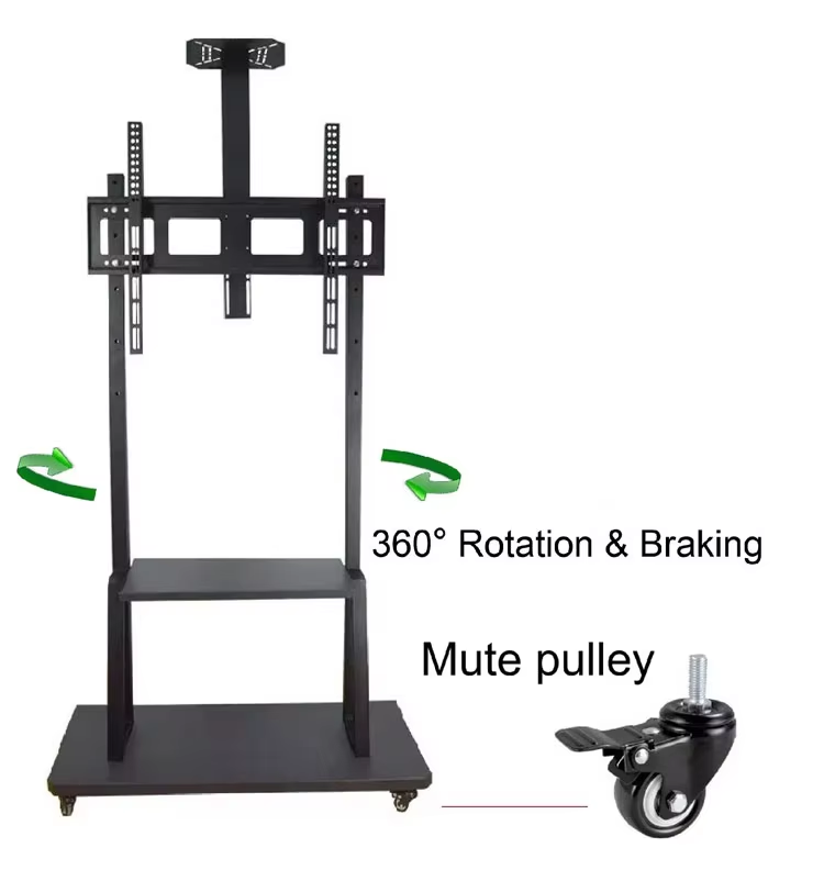 tv mount stand bracket cart interactive lcd and 75 86inch flat panel trolley stand with four legs floor stand