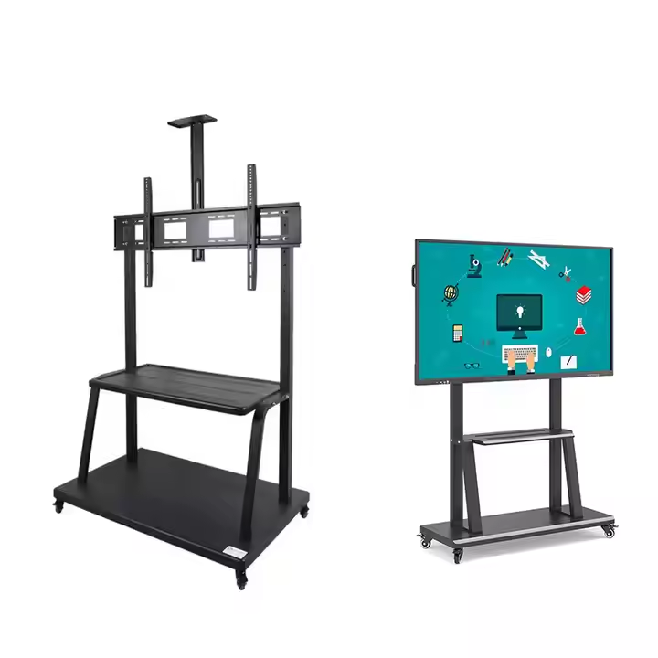 tv mount stand bracket cart interactive lcd and 75 86inch flat panel trolley stand with four legs floor stand