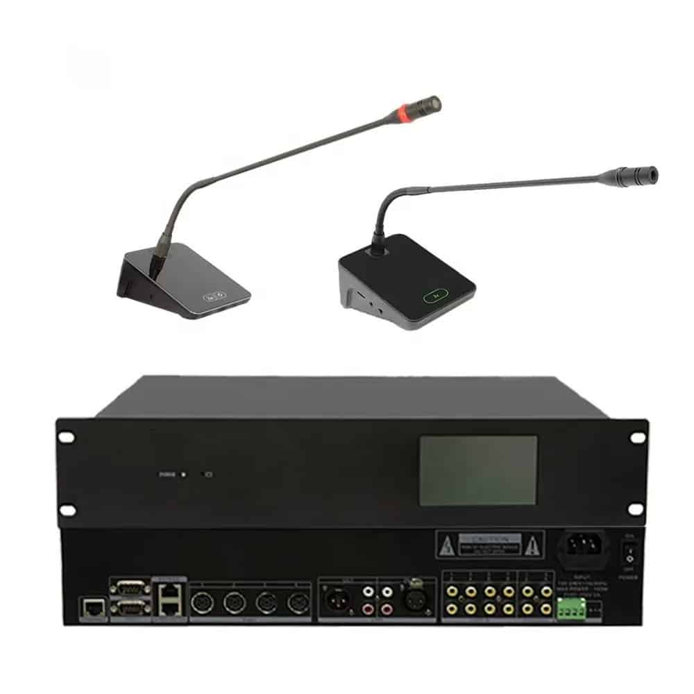 digital conference system wired and wireless microphone and controller,camera tracking,voting