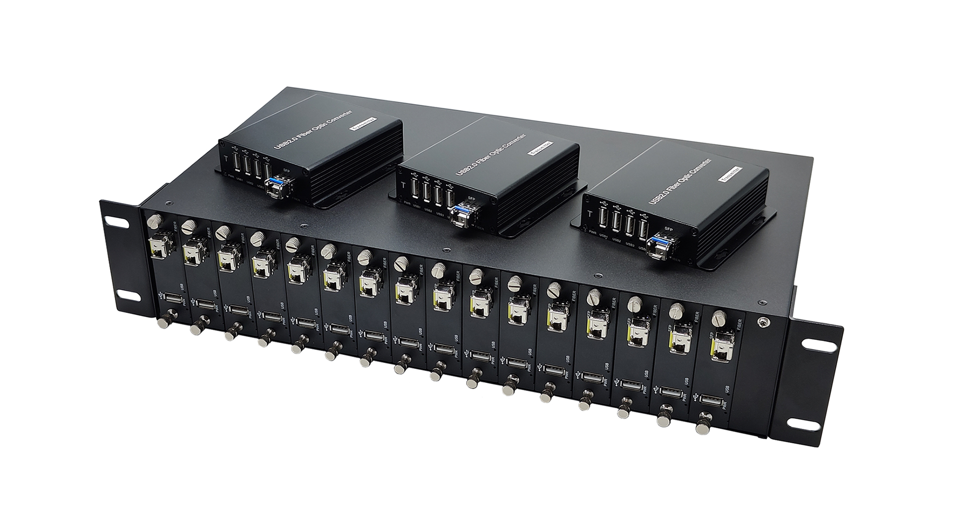 4 ports usb 3.0 2.0 fiber extender up to 20km over one core optical fiber cable