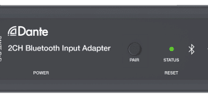 dante 2channel bluetooth or usb c input adapter analog to digital audio dante