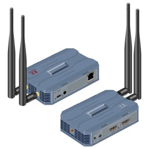 new h.265 250meter 150meter wireless hdmi extender true 4k30hz,1080p@60hz one tx four rx,hdmi loopout,vga out