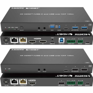 4k@60hz 4:4:4 hdbaset 3.0 100m usb c,over a single cat6a/7 cable,1g ethernet
