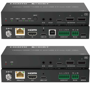 4k@60hz 4:4:4 hdbaset 100m hdmi/usb c dual input over a single cat6a/7 cable,