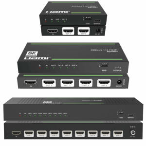 48gbps 8k60hz 2.1 hdr hdmi splitter 1x2 1x4 1x8 4k120hz with auto downscale
