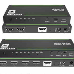 8k60hz 48gbps hdmi 2.1 switch 4x1 2x1 with arc/earc,l/r,spdif edid cec