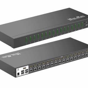 professional 1u rackmount 4k60hz hdmi 16x1 kvm switch with rs232 control (复制)