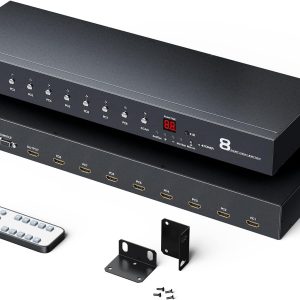 professional 1u rack 4k60hz hdmi 8x1 switch with rs232 control