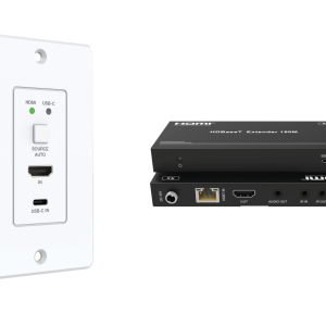 4k60hz 150m hdbaset wallplate extender 2x1 hdmi & usb c uhd 4k wall plate extender 18gbps ,ir,rs232