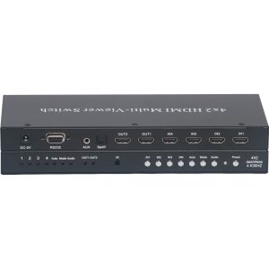 professional 1u rackmout 4k30hz hdmi 4input or 8input, 2 output switch with rs232 control,seamless switching with no black screen while switch, multiviewer